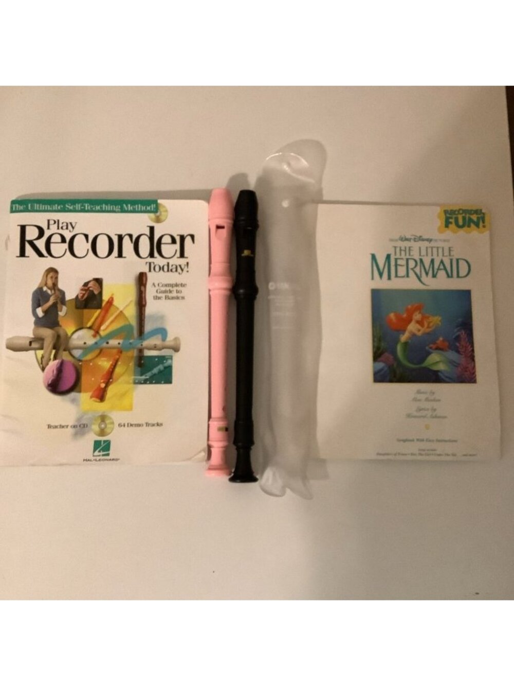 YAMAHA Soprano/Descant Recorder Baroque YRS-20B with case & Pink Recorder & Book